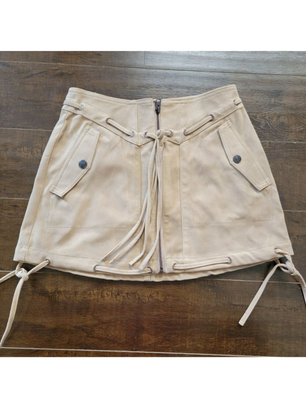 Free People Sierra Mini Skirt Festival Faux Suede Country Western Boho Womens 2 - Picture 2 of 8